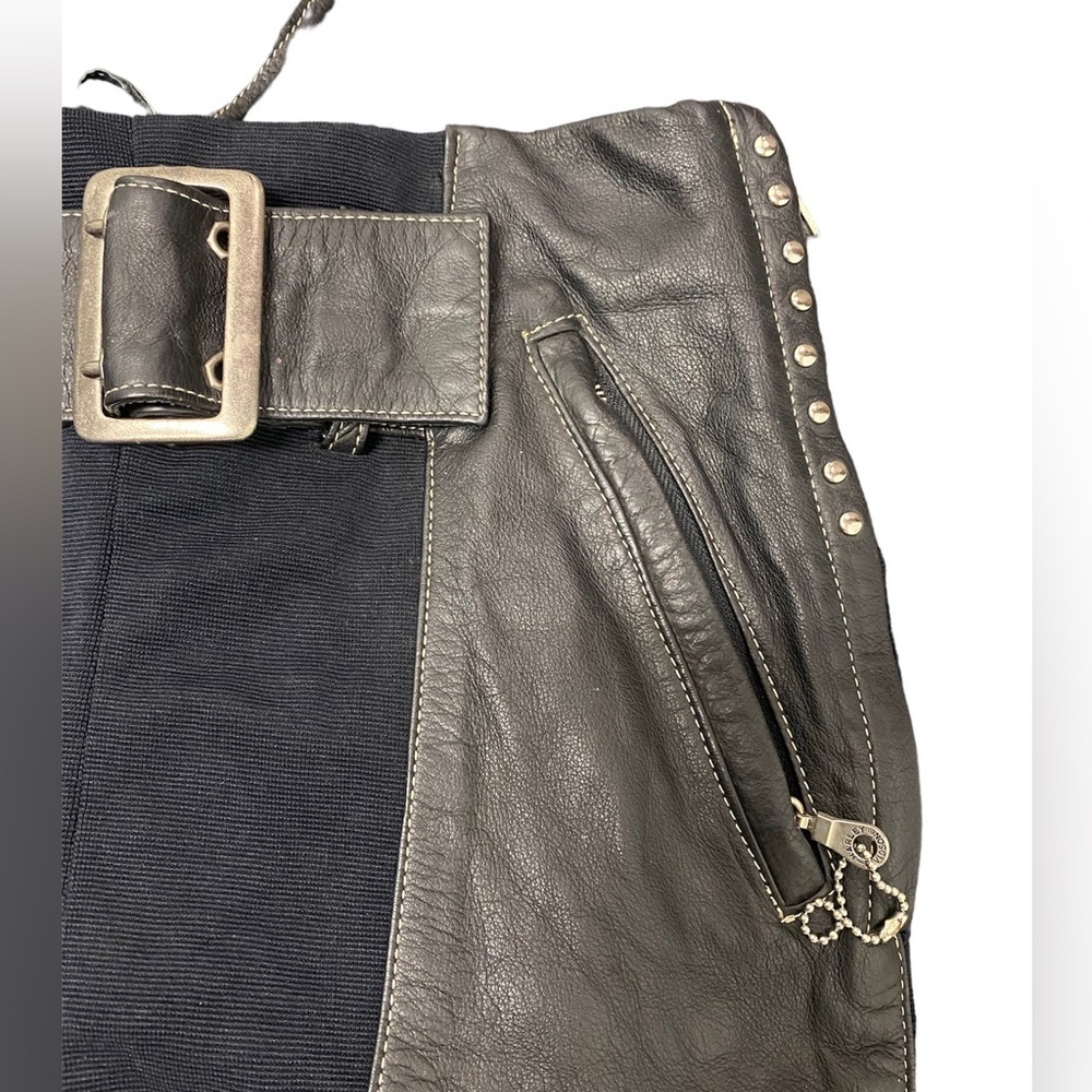 Harley Davidson Leather Spandex / Pants Chaps Size 34/6 - Picture 3 of 14